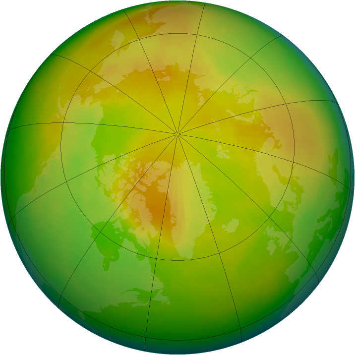 Arctic ozone map for May 1999